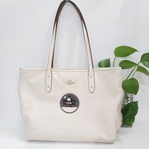 Coach X Disney Minnie Mouse white leather tote